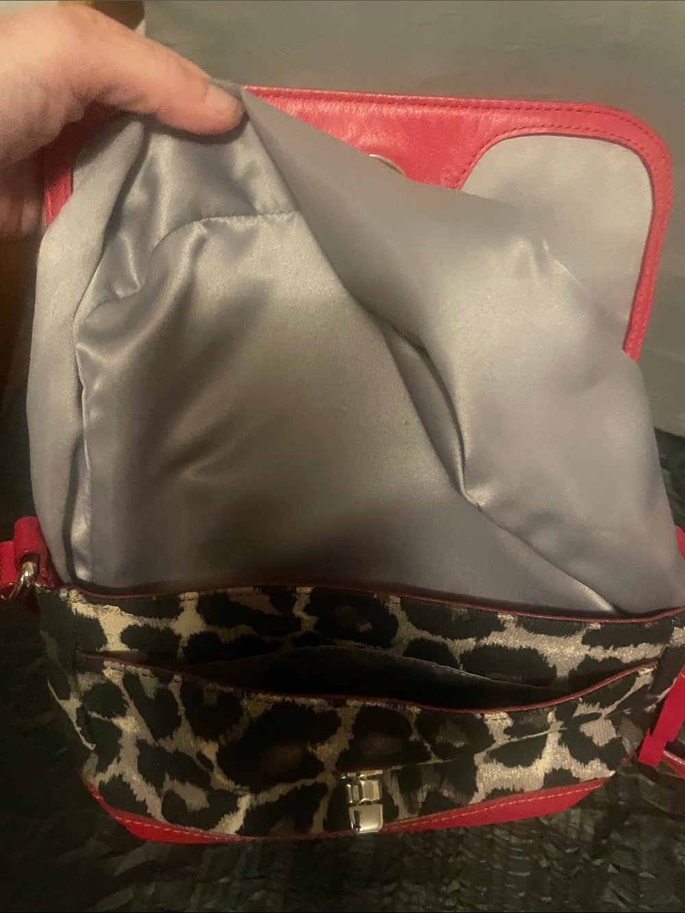Coach Red Leather & Leopard-Print Crossbody - Picture 14 of 17